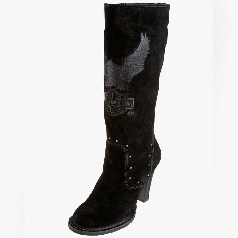 Harley-Davidson Women’s Carlin 16’’ Black Suede Eagle Boots